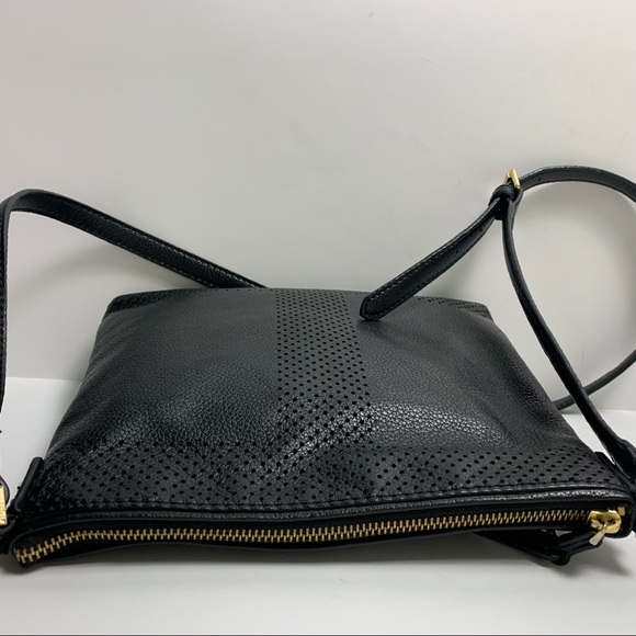 Isaac Mizrahi Kay Leather Crossbody Perforated Bag - Picture 10 of 13